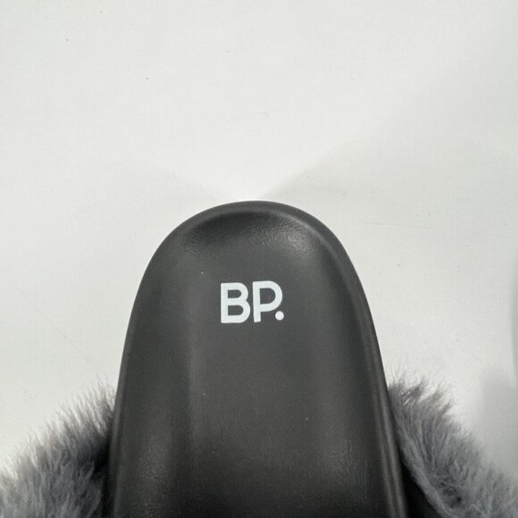 BP Cross Faux Fur Sandals Slippers Gray Sz 8 - Picture 6 of 6